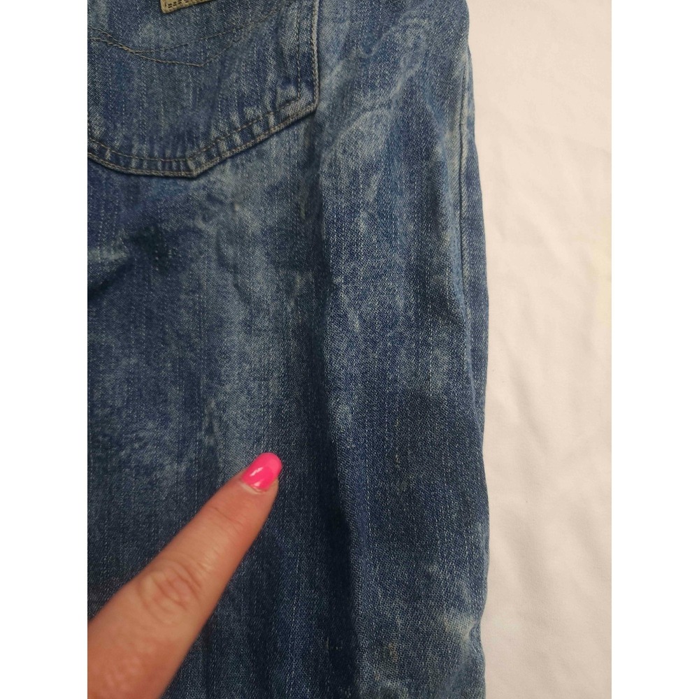 Vintage 80s 90s Blassport Skirt 4P Petite Blue Acid Wash Denim Indie Cabincore - Picture 10 of 10